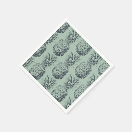 Serviette En Papier Ananas, fruit tropical design motif (Coin)