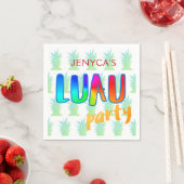 Serviette En Papier Ananas Kitschy Luau Party Napkins (En situation)