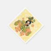 Serviette En Papier Ananas Luau Hawaiian Hula Girl (Coin)