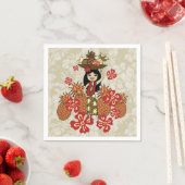 Serviette En Papier Ananas Luau Hawaiian Hula Girl (En situation)