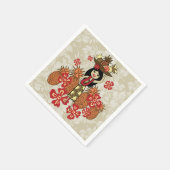 Serviette En Papier Ananas Luau Hawaiian Hula Girl (Coin)
