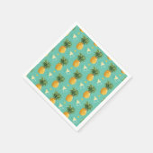 Serviette En Papier Ananas Lumineux Sur Motif Géométrique (Coin)