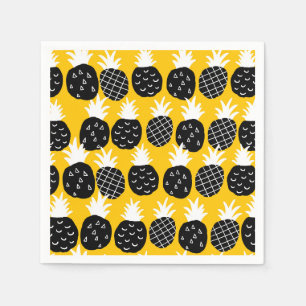 Serviette En Papier Ananas noir