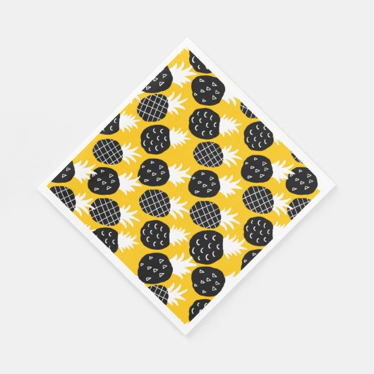 Serviette En Papier Ananas noir (Coin)