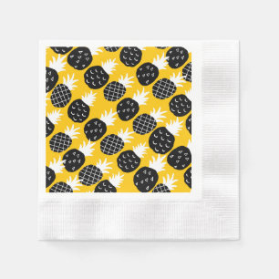 Serviette En Papier Ananas noir