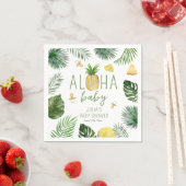 Serviette En Papier Ananas & Pacificateurs Aloha Baby shower vert (En situation)