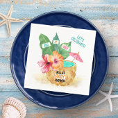Serviette En Papier Ananas Palm Hibiscus Baby shower de plage tropical
