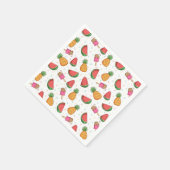 Serviette En Papier Ananas, pastèques et glace (Coin)