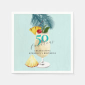 Serviette En Papier Ananas Pina Colada Cocktail 50e fête d'anniversair (Devant)
