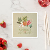 Serviette En Papier ananas plage tropicale destination mariage (En situation)