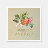Serviette En Papier ananas plage tropicale destination mariage (Devant)