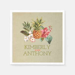 Serviette En Papier ananas plage tropicale destination mariage