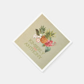 Serviette En Papier ananas plage tropicale destination mariage (Coin)
