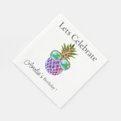 Serviette En Papier Ananas rose tropicale (Coin)