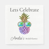 Serviette En Papier Ananas rose tropicale (Devant)