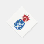 Serviette En Papier Ananas rouge blanc et bleu (Coin)