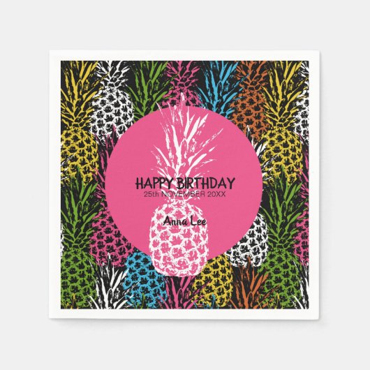 Serviette En Papier Ananas Sauvage et Sucré (Devant)