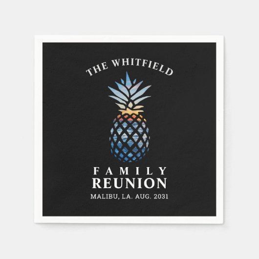 Serviette En Papier Ananas Sunset Beach avec Ocean Custom Family (Devant)