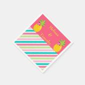 Serviette En Papier Ananas sur arrière - plan rose (Coin)