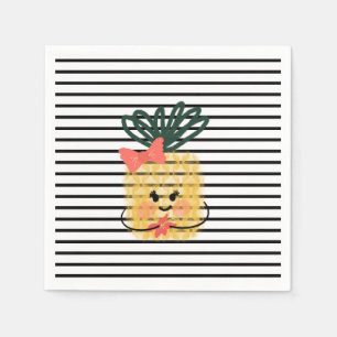 Serviette En Papier Ananas tenant une Hibiscus Fête d'anniversaire Lua