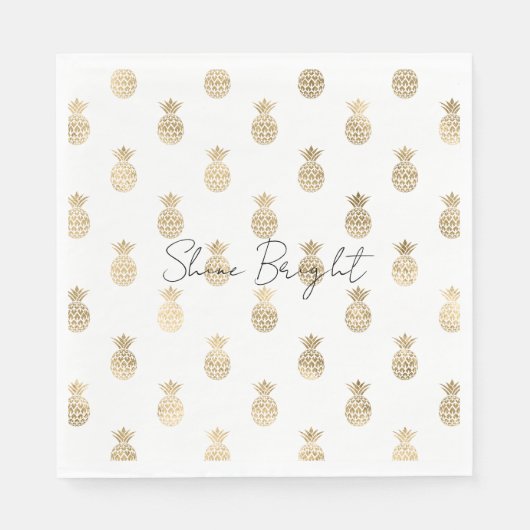 Serviette En Papier Ananas Tropical Gold (Devant)