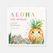 Serviette En Papier Ananas Tropical Summer Enfants 1ère fête d'anniver (Devant)