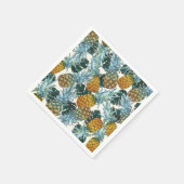 Serviette En Papier Ananas tropicaux et île exotique Feuille (Coin)