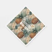 Serviette En Papier Ananas tropicaux Floral (Coin)