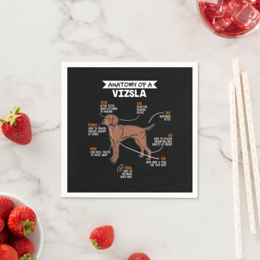 Serviette En Papier Anatomie D'Un Chien Vizsla (En situation)