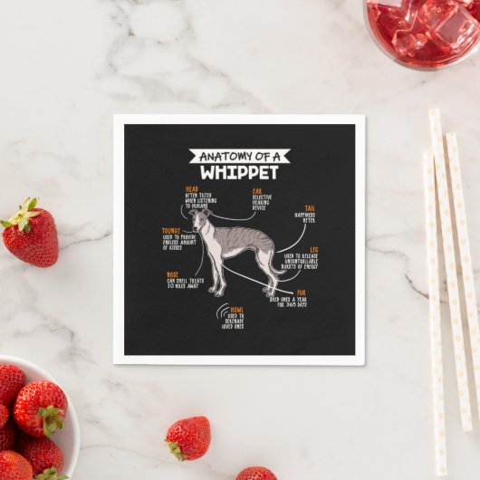 Serviette En Papier Anatomie D'Un Chien Whippet (En situation)