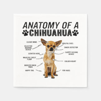 Serviette En Papier anatomie d'un chihuahua chien animaux amoureux pro