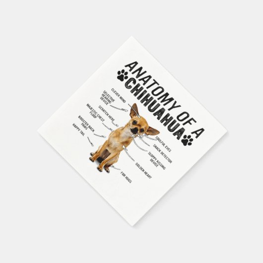 Serviette En Papier anatomie d'un chihuahua chien animaux amoureux pro (Coin)