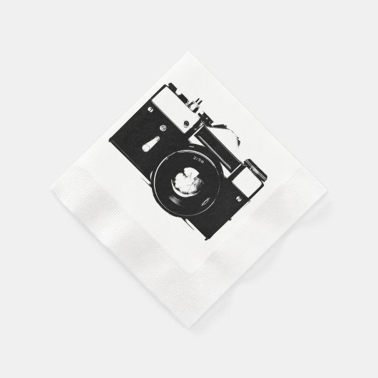 Serviette En Papier Ancien appareil photo reflex monochrome rétro (Coin)