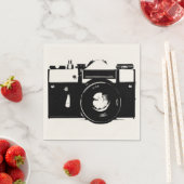 Serviette En Papier Ancien appareil photo reflex monochrome rétro (En situation)