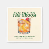 Serviette En Papier Ancien Cocktail Bachelor Week-end (Devant)