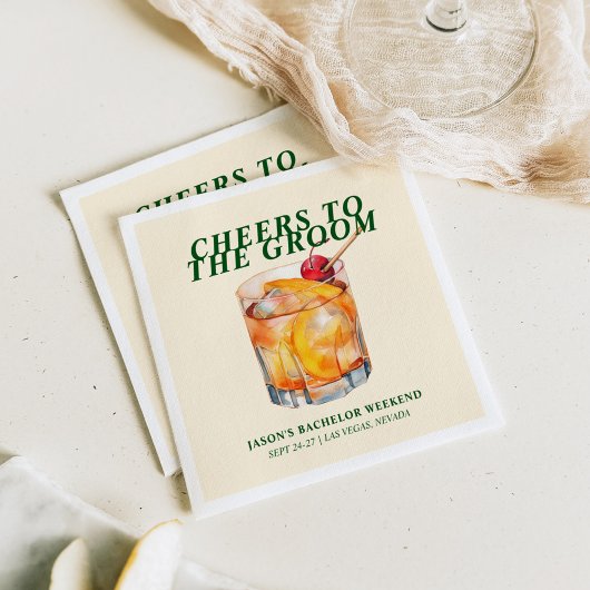 Serviette En Papier Ancien Cocktail Bachelor Week-end