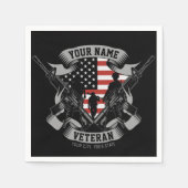 Serviette En Papier Ancien combattant américain personnalisé Fière Vet (Devant)