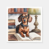 Serviette En Papier Ancien Dachshund aquarelle (Devant)