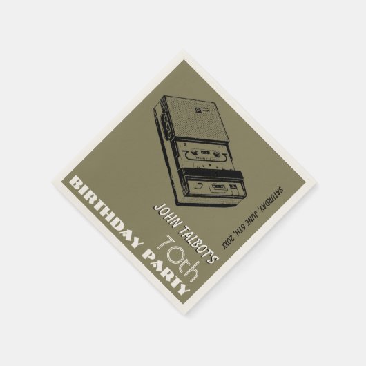 Serviette En Papier Ancien magnétophone 70e anniversaire Papier de fêt (Coin)