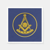 Serviette En Papier Ancien Maître Freemason Carré et Compass Masonic (Devant)