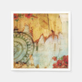 Serviette En Papier Ancien Monde Carte & Poppies Papier personnalisé s (Devant)