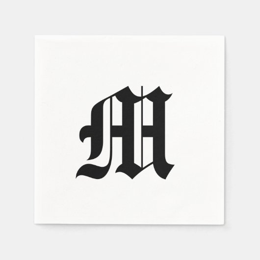 Serviette En Papier Ancien monogramme anglais initial (Devant)