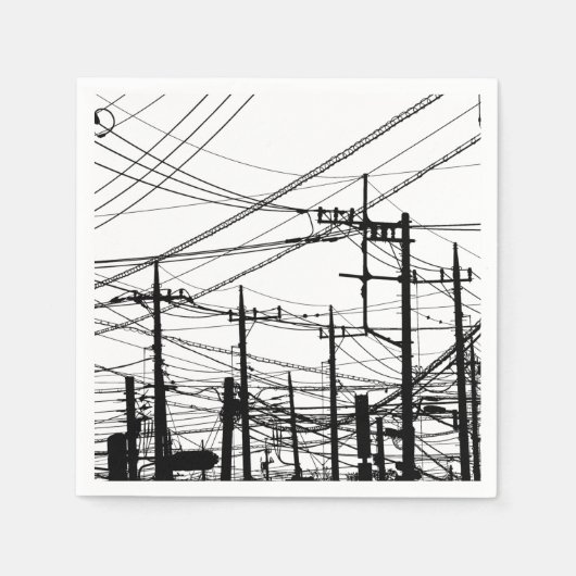 Serviette En Papier Ancien téléphone et lignes électriques (Devant)