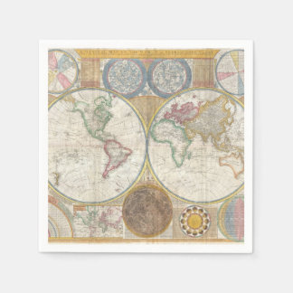Serviette En Papier Ancienne carte du monde