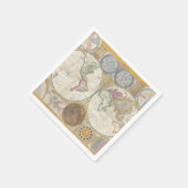 Serviette En Papier Ancienne carte du monde (Coin)