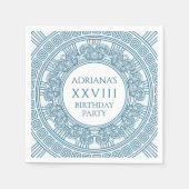 Serviette En Papier Ancienne Grèce fête d'anniversaire en bleu (Devant)