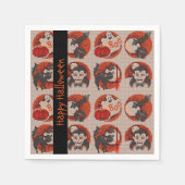 Serviette En Papier Ancienne mode Halloween Faux serviettes croisées (Devant)
