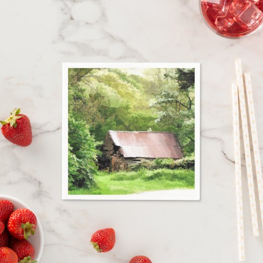 SERVIETTE EN PAPIER ANCIENNES FOSSES (En situation)