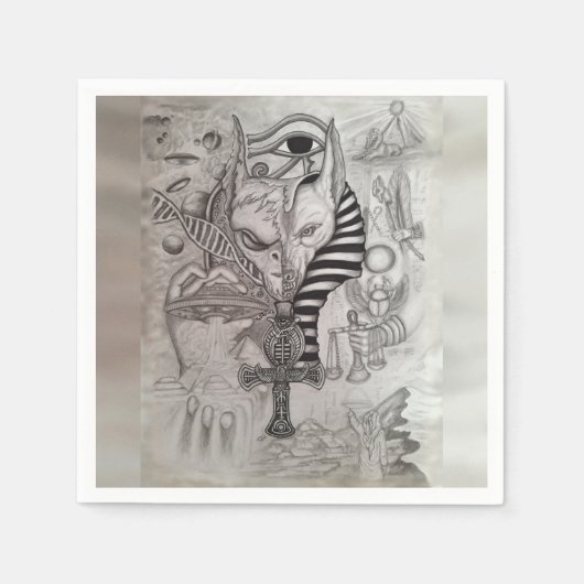 Serviette En Papier Anciens Aliens, Anubis (Devant)