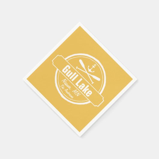 Serviette En Papier Ancrage de Gull Lake Minnesota, ville de pagaies e (Coin)